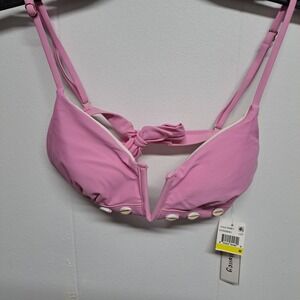 Hula Honey Pink V-Wire Bikini Top Shell‎ Accent Size M NWT